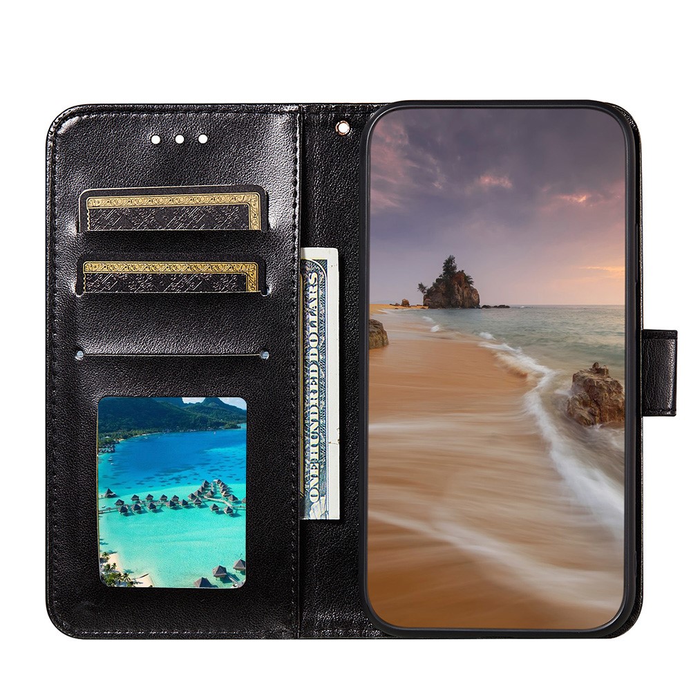 Dual-sided Magnetic Clasp Leather Wallet Stand Phone Case Shell for Nokia 8.3 5G - Black-8