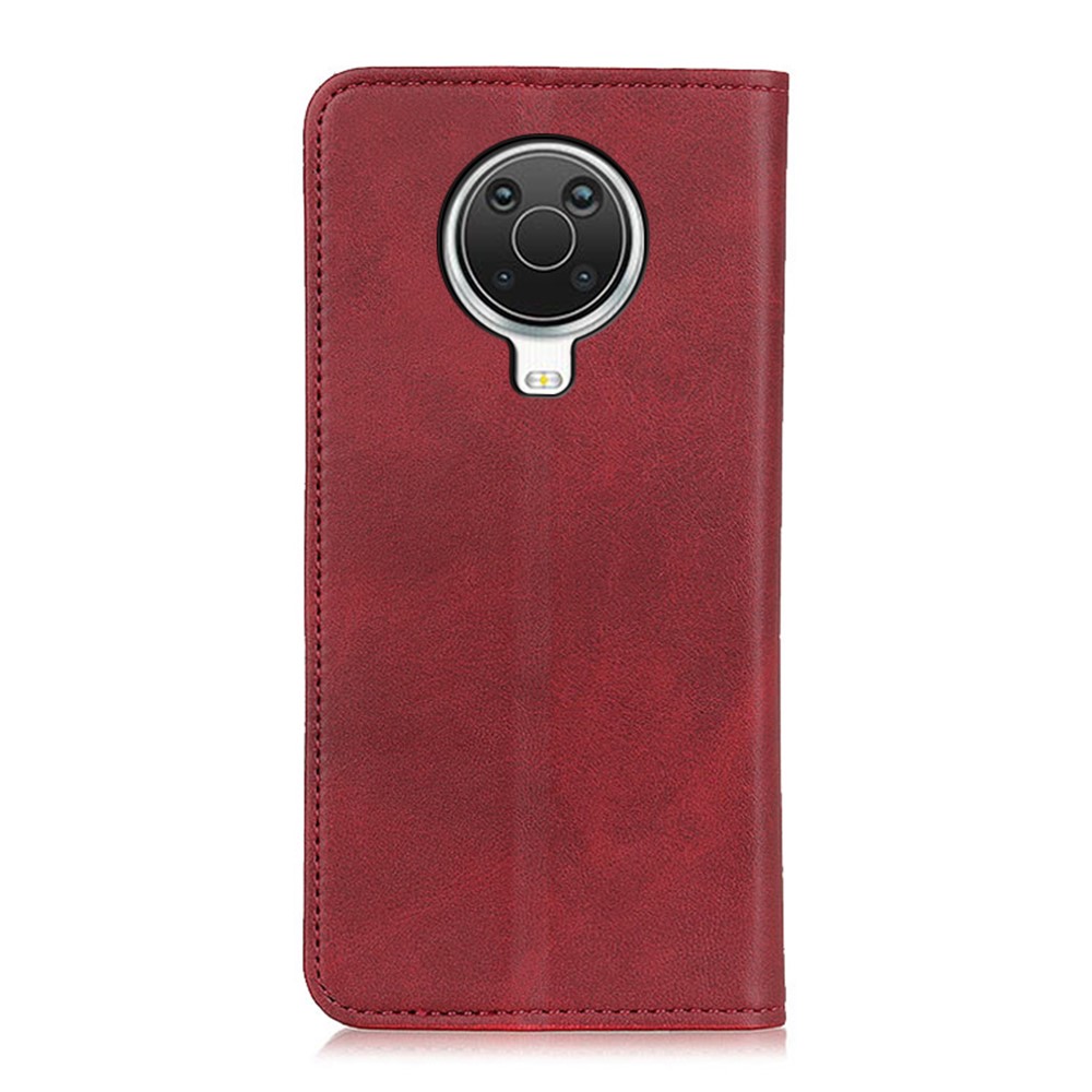 Magnetic Closure Split Leather Wallet Stand Phone Cover for Nokia 6.3 - Red-6