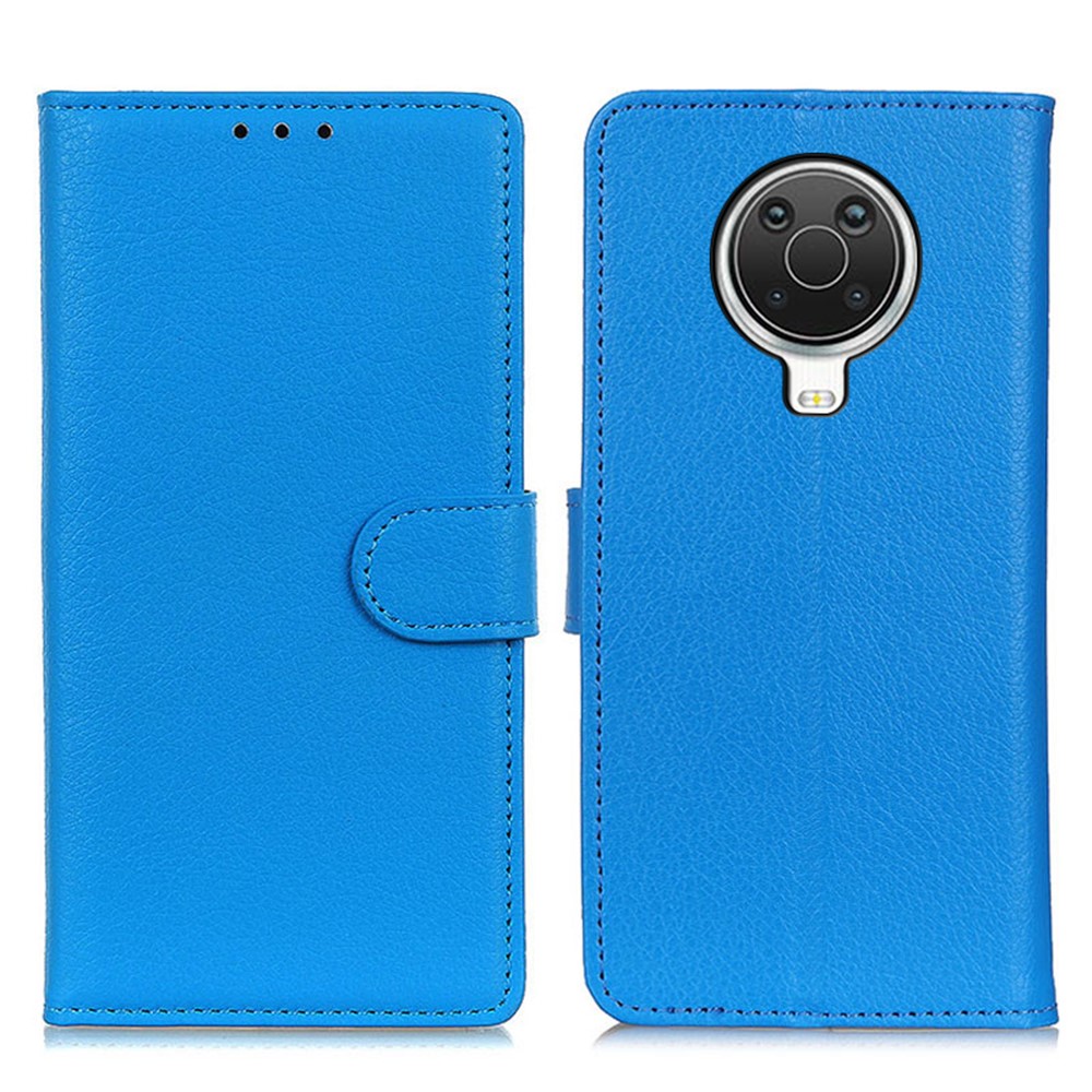PU Leather Case Phone Protective Shell Litchi Skin Stand Cover for Nokia 6.3 - Blue-1