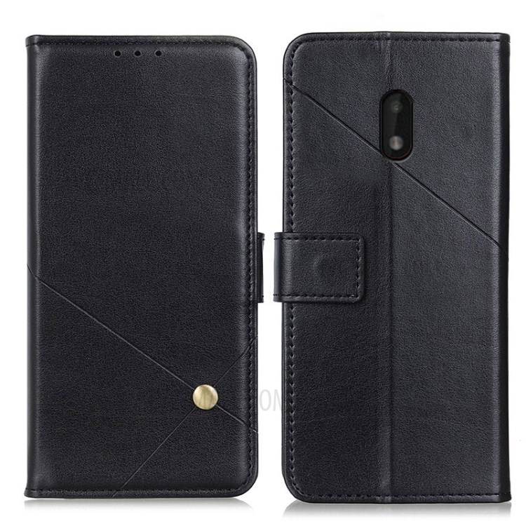 Wallet Leather Stand Case for Nokia C1 Plus - Black-1