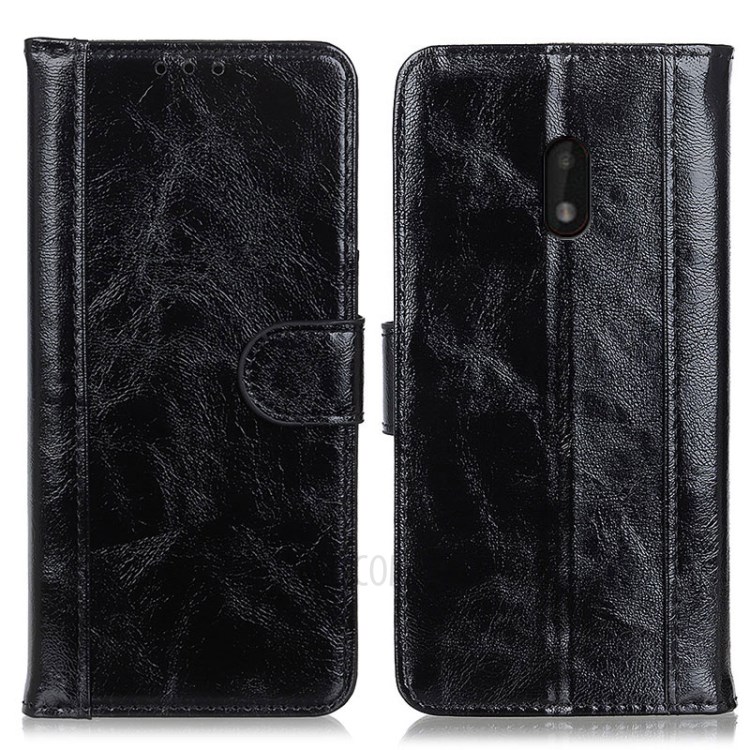 Crazy Horse Texture Wallet Leather Case for Nokia C1 Plus - Black-1
