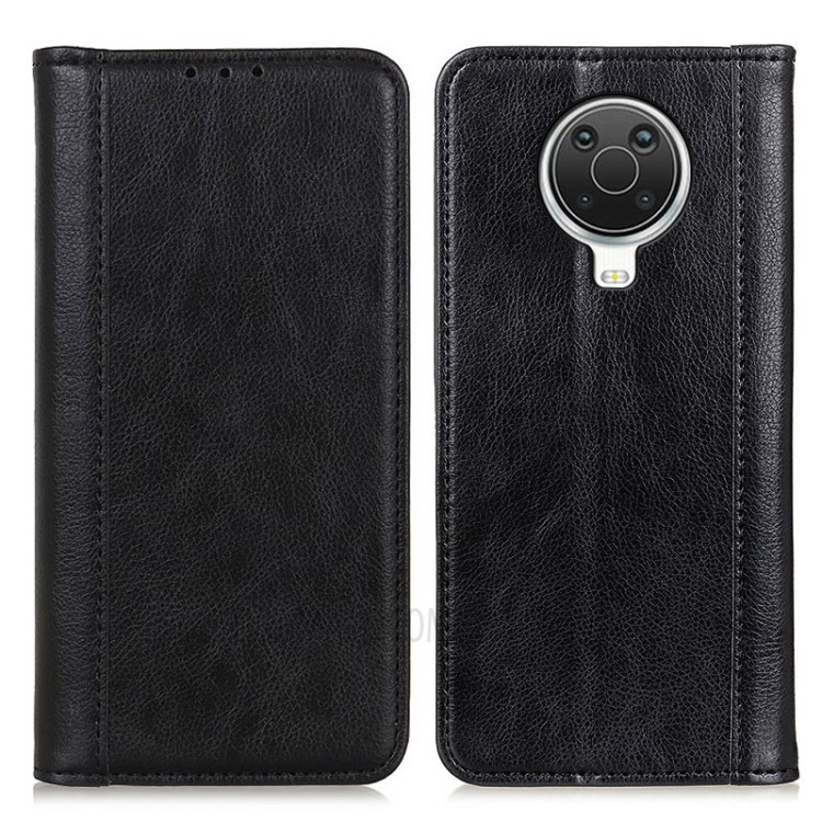 Auto-absorbed Litchi Texture Split Leather Wallet Case for Nokia 6.3 - Black-1