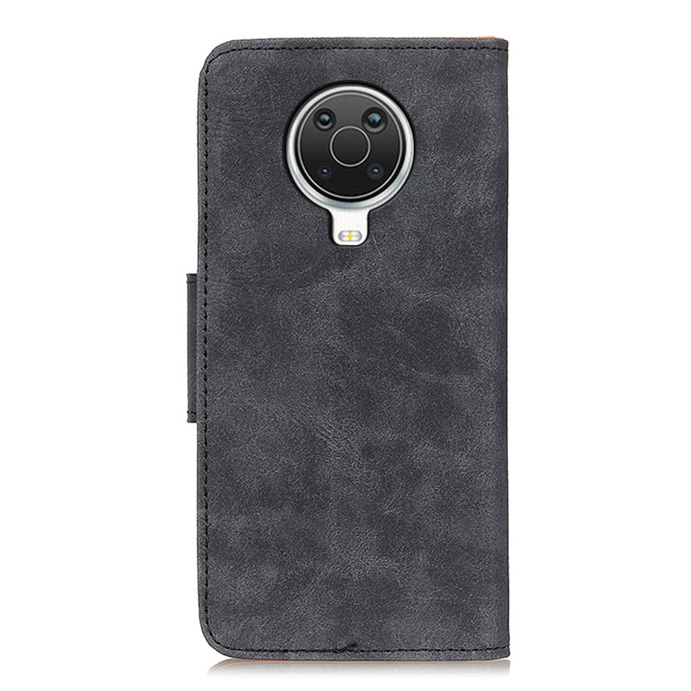 Wallet Design Retro Style Split Leather Stand Phone Case for Nokia 6.3 - Grey-10