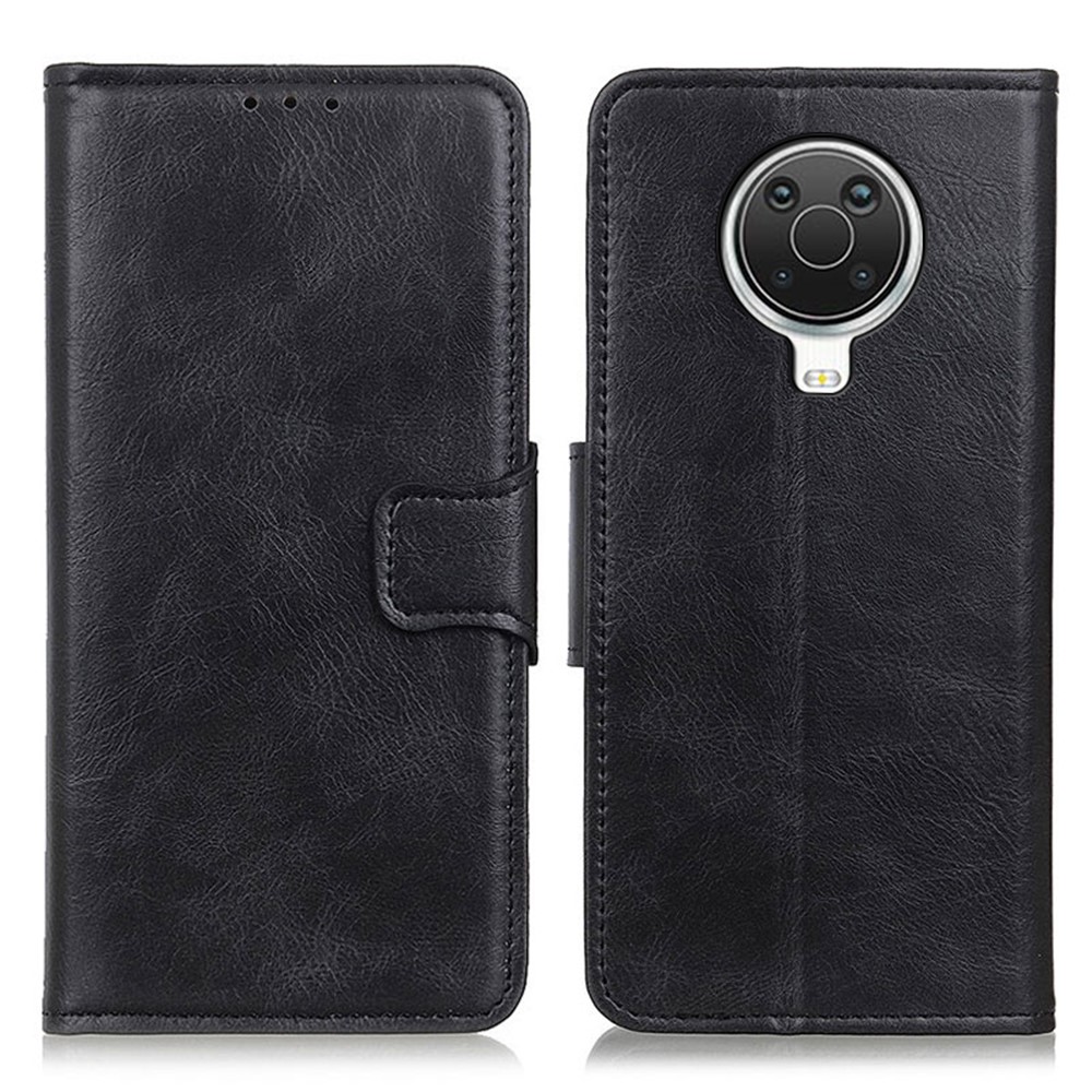 Crazy Horse PU Leather Wallet Stand Protector Cover for Nokia 6.3 - Black-1