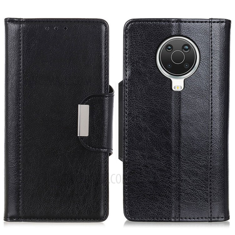 Full Protection Wallet Design PU Leather Phone Stand Case for Nokia 6.3 - Black-1