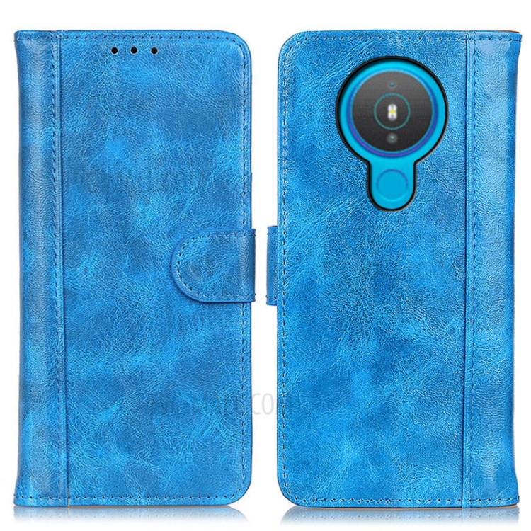 Crazy Horse Wallet Leather Stand Case for Nokia 1.4 - Blue-1