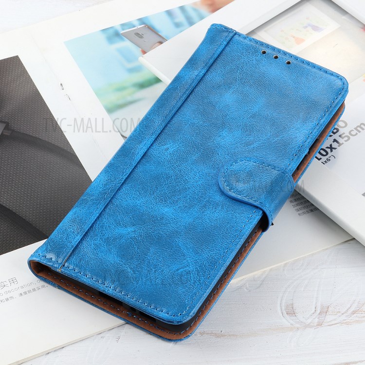 Crazy Horse Wallet Leather Stand Case for Nokia 1.4 - Blue-10
