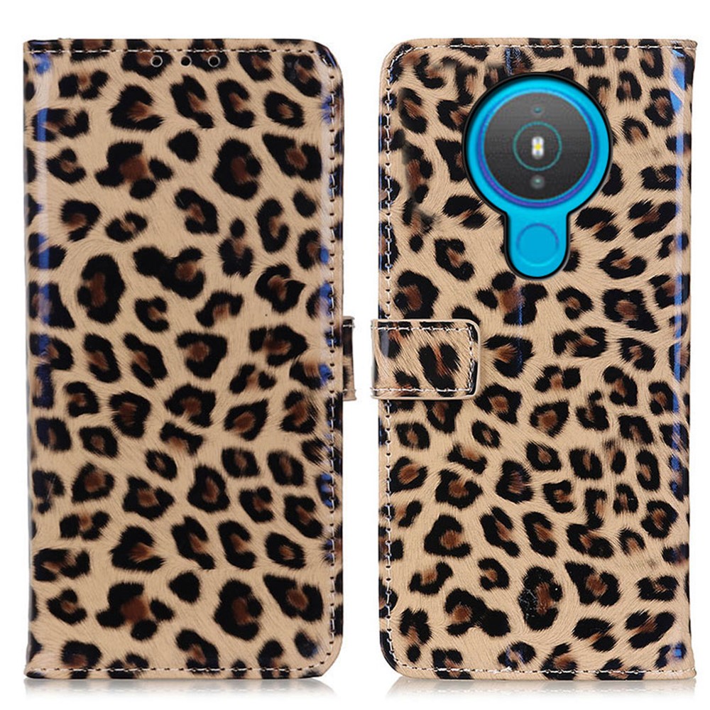 Leopard Pattern Magnetic Leather Stand Case for Nokia 1.4-1