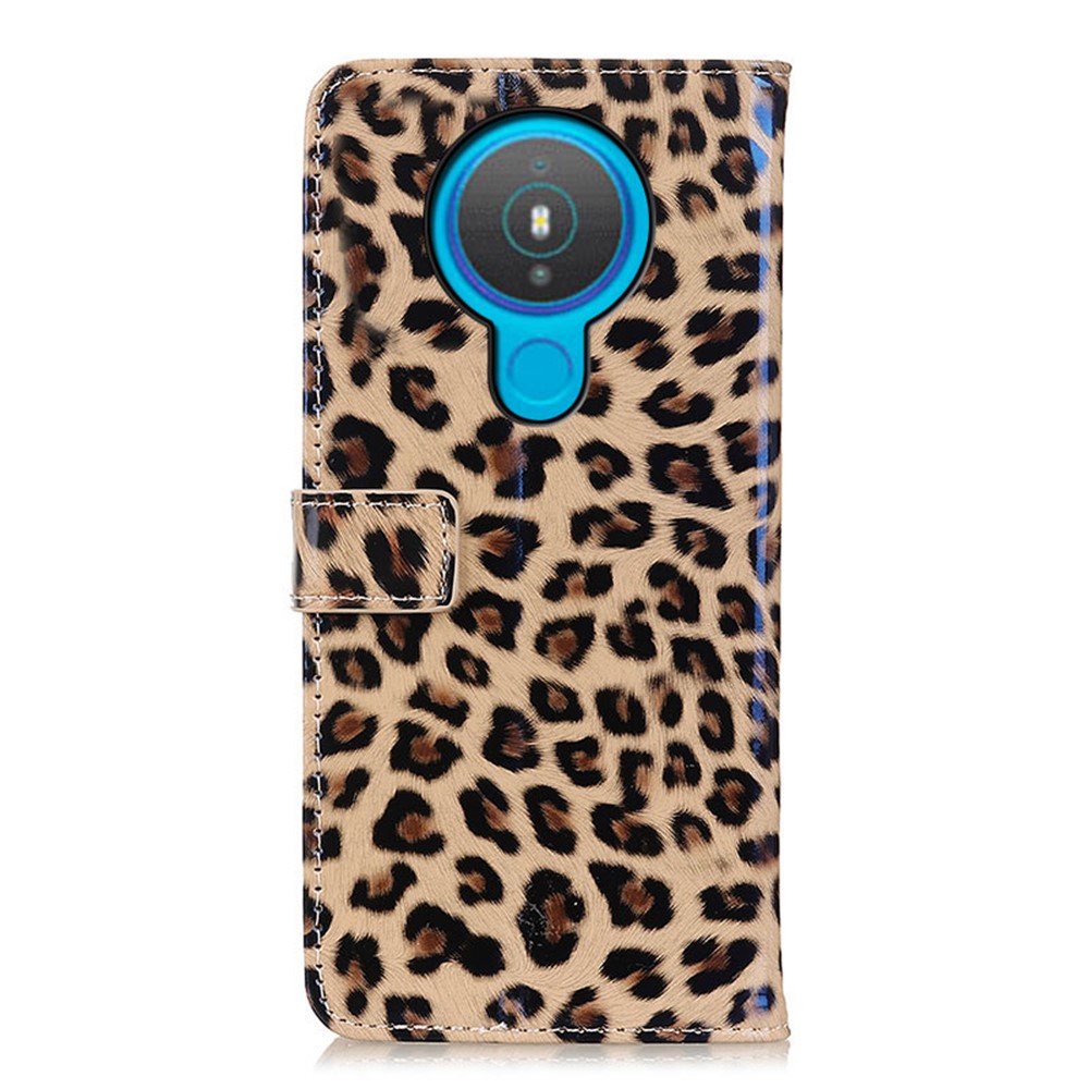 Leopard Pattern Magnetic Leather Stand Case for Nokia 1.4-3