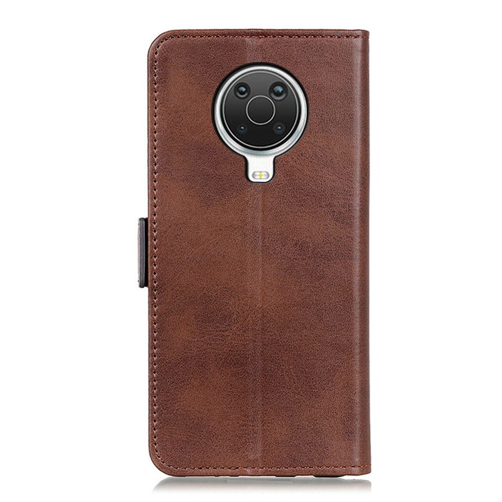 Magnetic Double Clasp Leather Wallet Case for Nokia 6.3 - Coffee-2