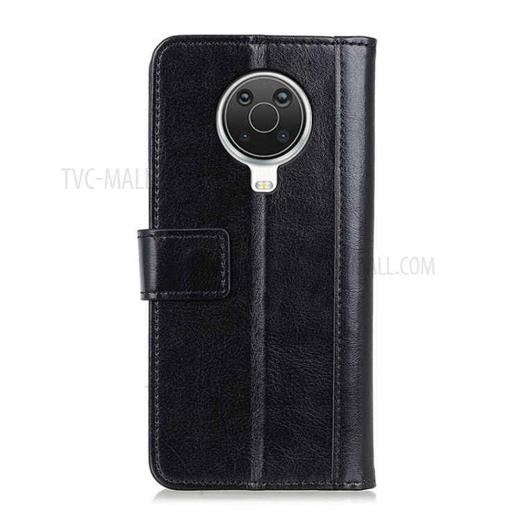 Rivet Decorated Crazy Horse Leather Wallet Case for Nokia 6.3 - Black-5