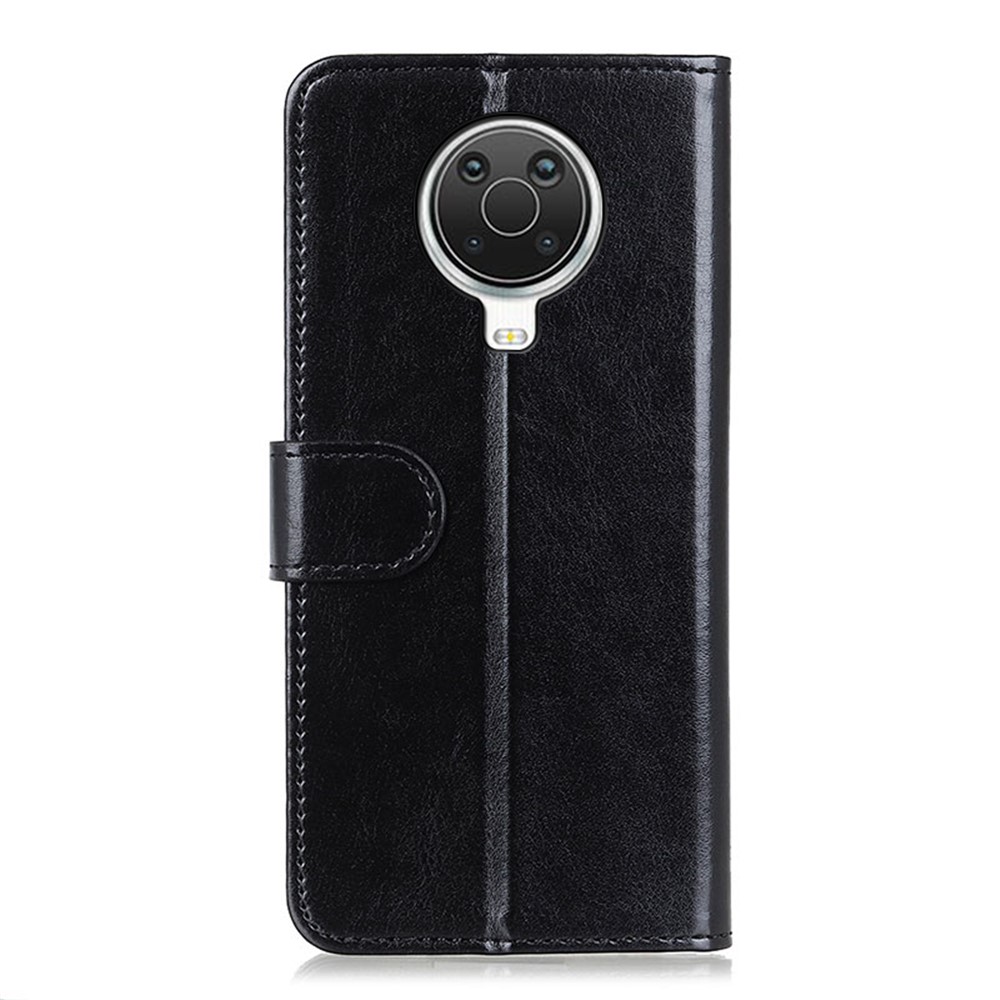 Crazy Horse Leather Wallet Stand Case Shell for Nokia 6.3 - Black-5