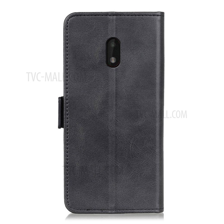 Magnetic Double Clasp Leather Wallet Case for Nokia C1 Plus - Black-6