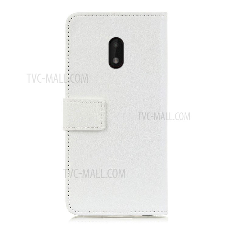 Wallet Leather Stand Case Shell for Nokia C1 Plus - White-5