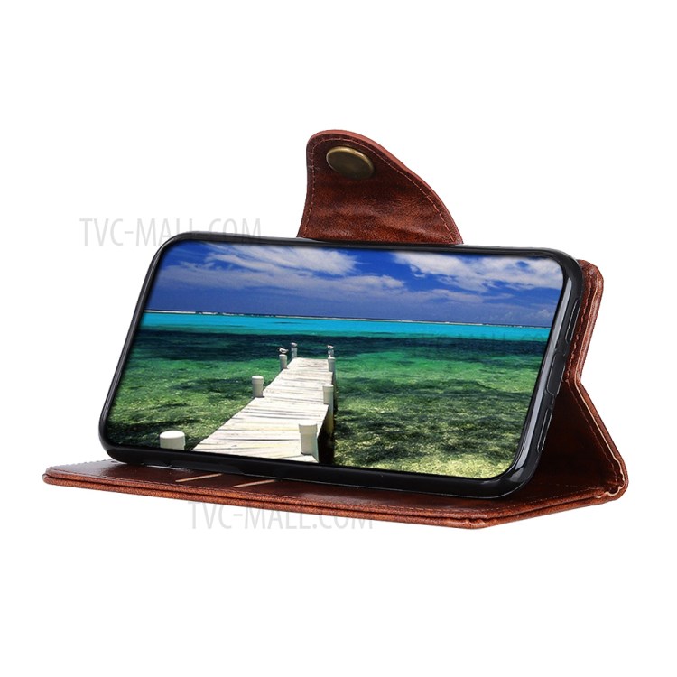 Wallet Leather Stand Case for Nokia C1 Plus - Brown-2