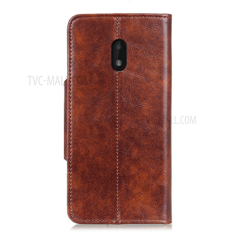 Wallet Leather Stand Case for Nokia C1 Plus - Brown-7