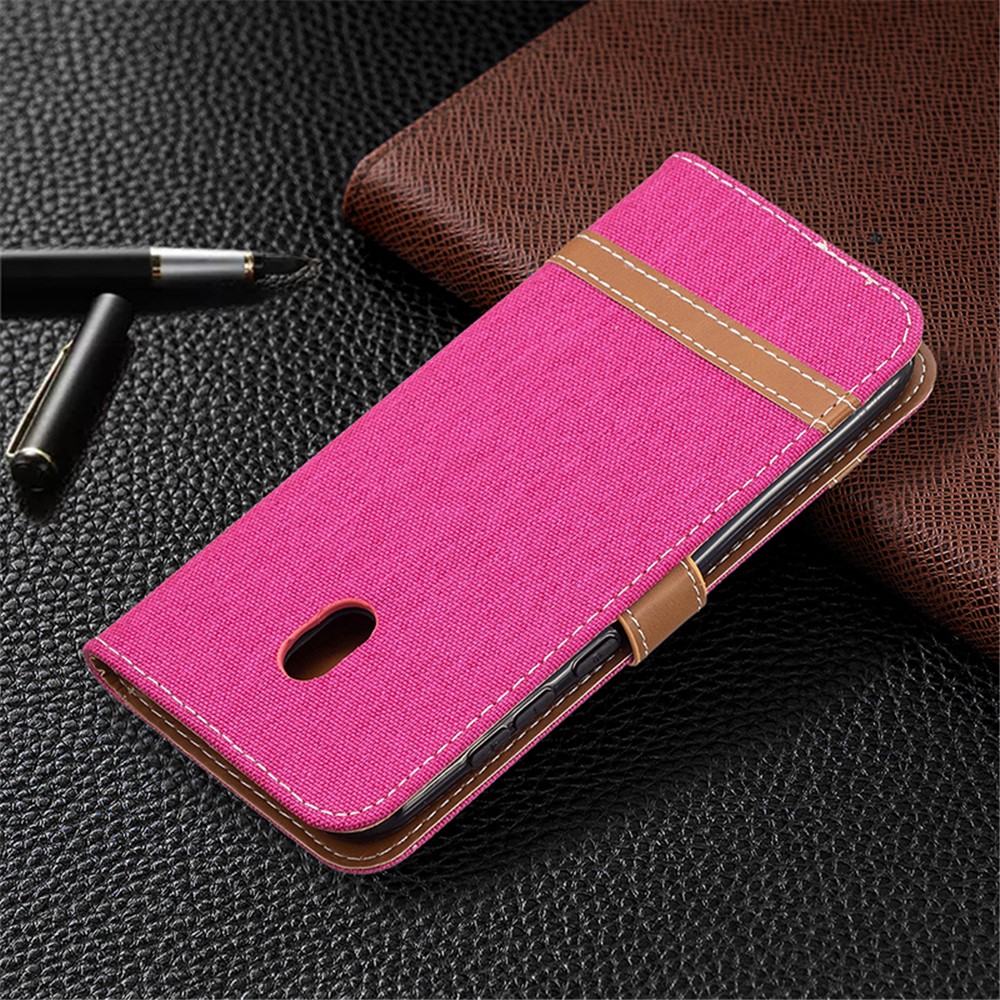 Assorted Color Jeans Cloth Leather Wallet Case for Nokia C1 Plus - Rose-6