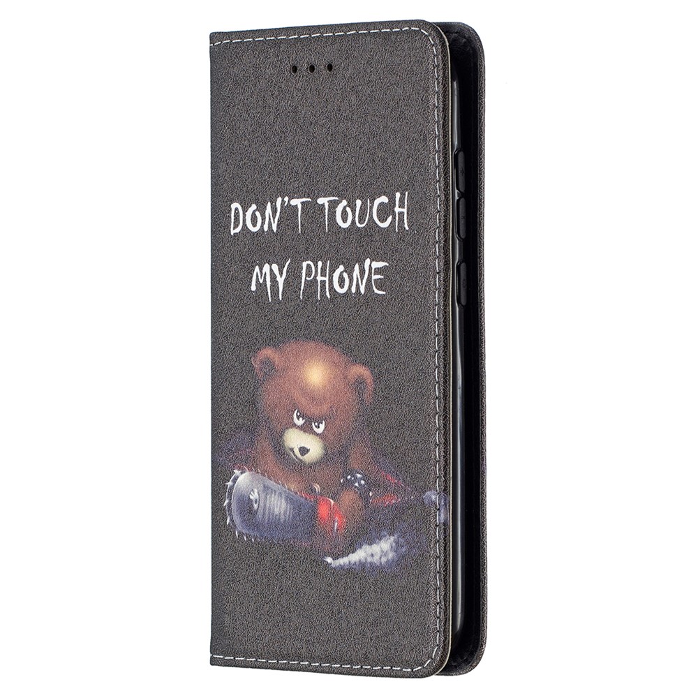 Magnetic Closure Stylish Patterned PU Leather Stand Case for Nokia C1 Plus - Bear-7