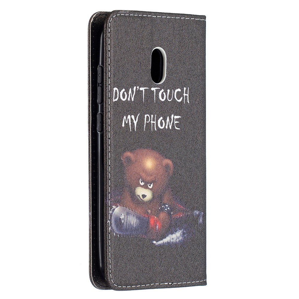 Magnetic Closure Stylish Patterned PU Leather Stand Case for Nokia C1 Plus - Bear-8