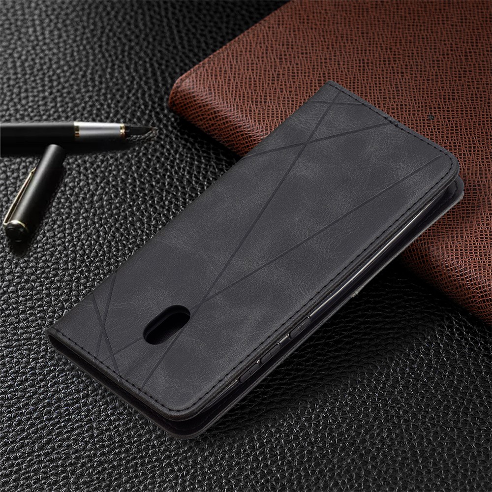 Geometric Pattern Stand Leather Card Holder Phone Case for Nokia C1 Plus - Black-7