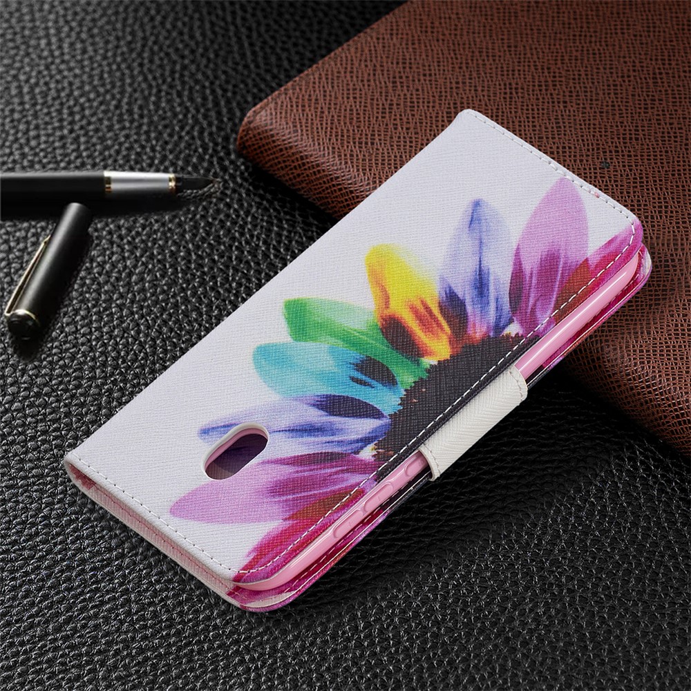 Hot Style Pattern Printing Magnetic Leather Wallet Case for Nokia C1 Plus - Colorful Petals-5