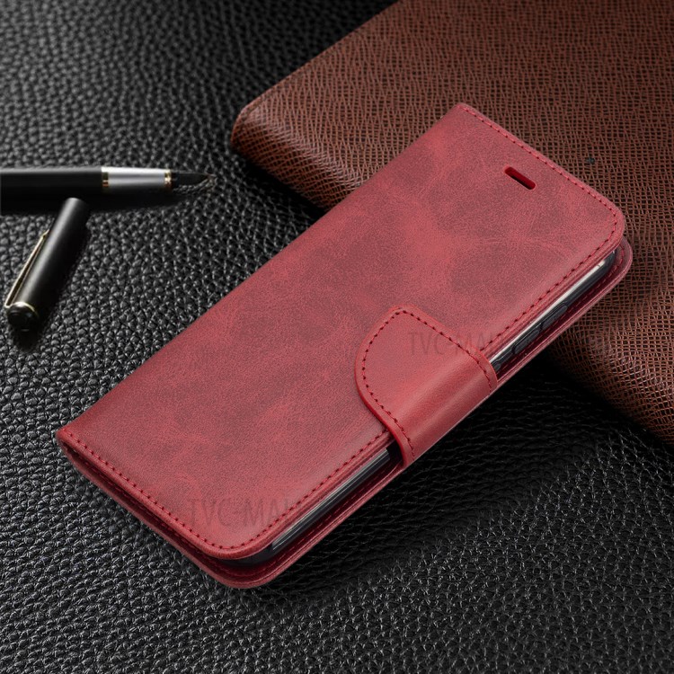 Wallet Leather Stand Shell Cover Case for Nokia C1 Plus - Red-5