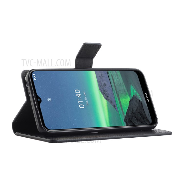Litchi Skin Flip Leather Phone Case Cover Wallet Stand for Nokia 1.4-5