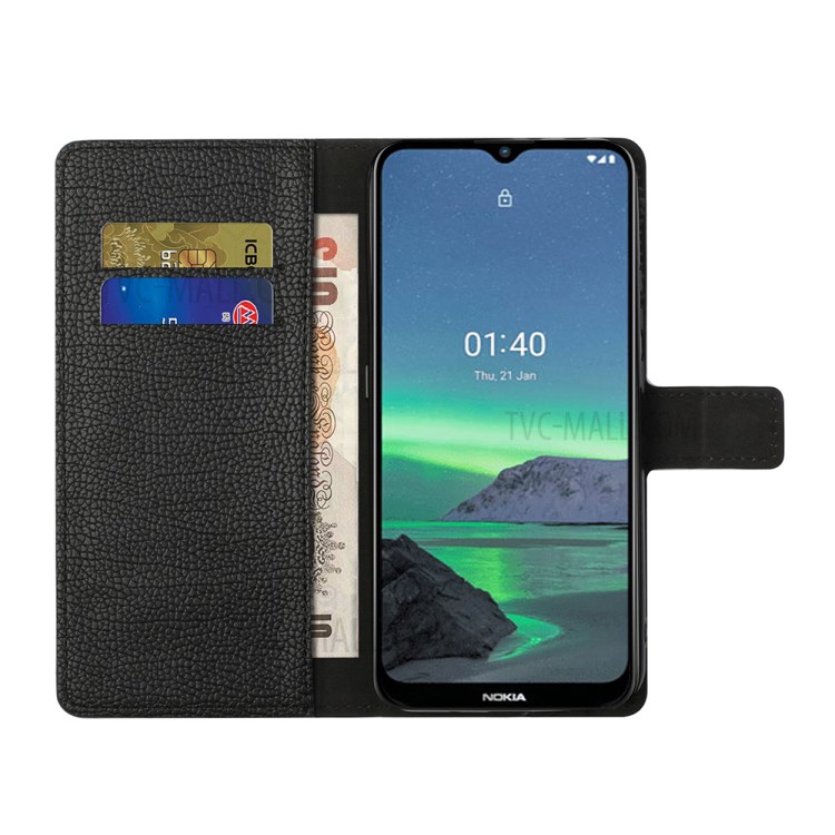 Litchi Skin Flip Leather Phone Case Cover Wallet Stand for Nokia 1.4-6
