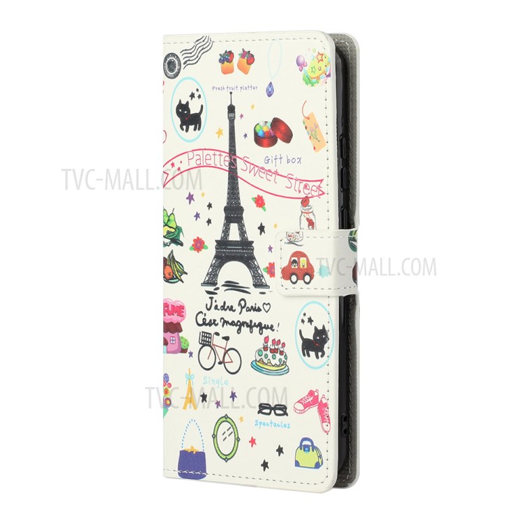 Pattern Printing Leather Phone Case Protective Cover Wallet Stand for Nokia 1.4 - Iron Tower-3