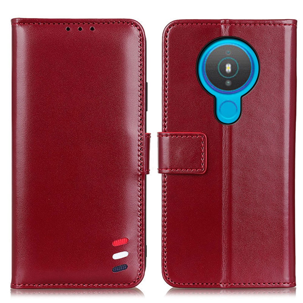 PU Leather Wallet Stand Design Mobile Casing for Nokia 1.4 - Red-1