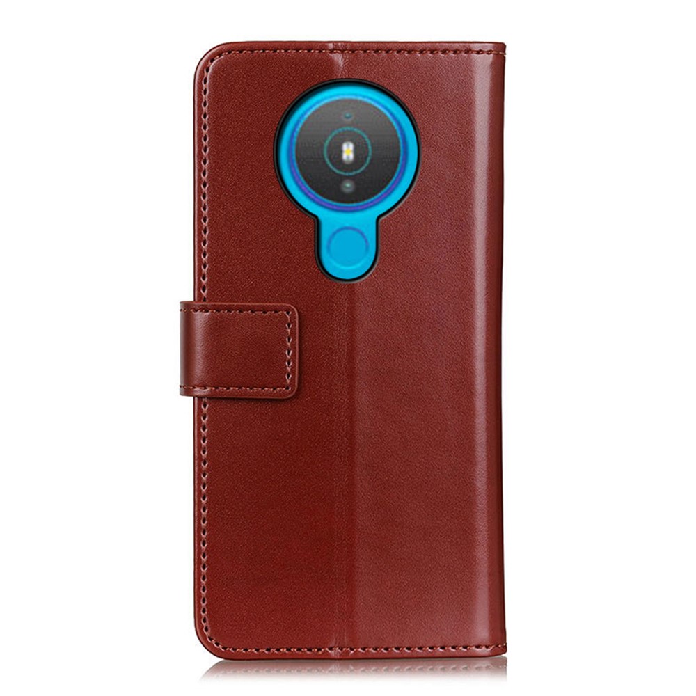 PU Leather Wallet Stand Design Mobile Casing for Nokia 1.4 - Brown-2