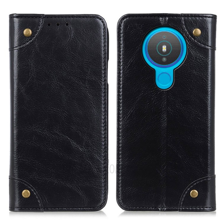 Auto-absorbed Leather Wallet Case for Nokia 1.4 - Black-1
