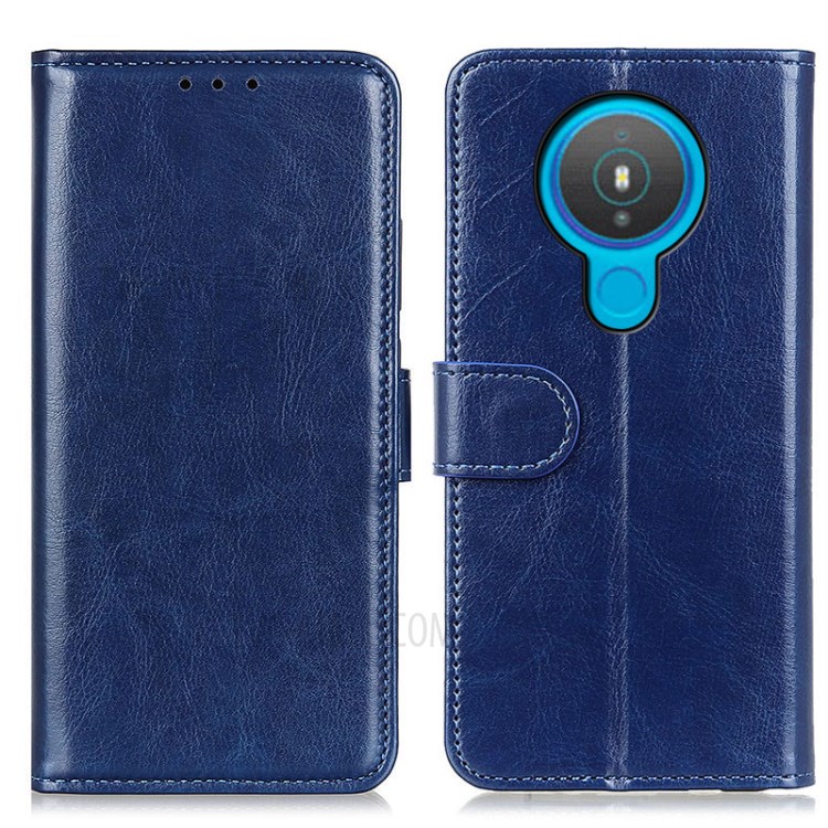 Crazy Horse Wallet Stand Leather Phone Protective Case for Nokia 1.4 - Blue-1