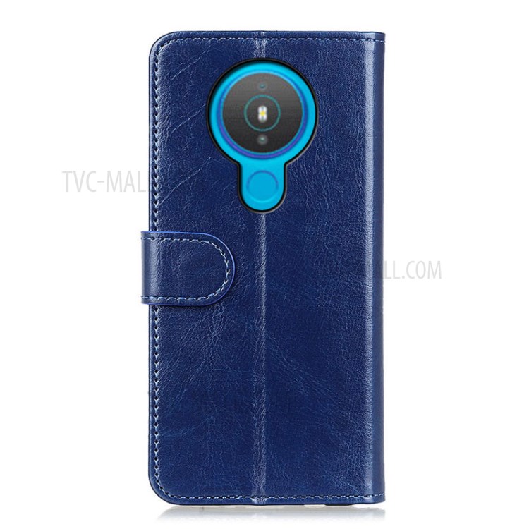 Crazy Horse Wallet Stand Leather Phone Protective Case for Nokia 1.4 - Blue-3