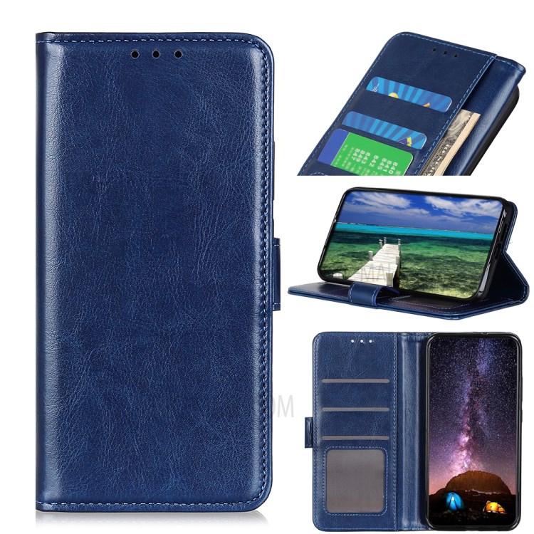 Crazy Horse Wallet Stand Leather Phone Protective Case for Nokia 1.4 - Blue-6