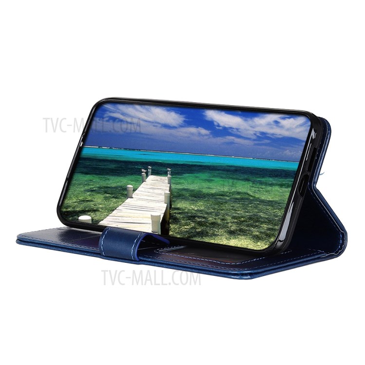 Crazy Horse Wallet Stand Leather Phone Protective Case for Nokia 1.4 - Blue-7