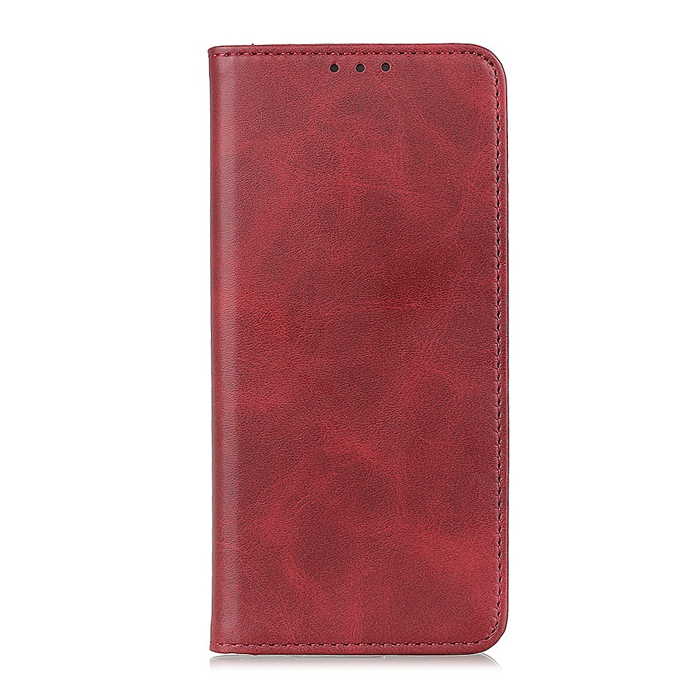Split Leather Auto-absorbed Wallet Phone Shell Case with Stand for Nokia 1.4 - Red-2