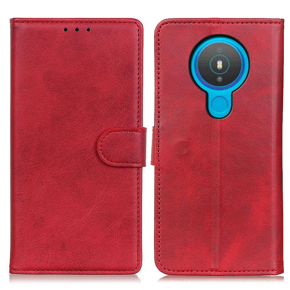 Wallet Stand Design Full Protection PU Leather Phone Case Cover for Nokia 1.4 - Red-1