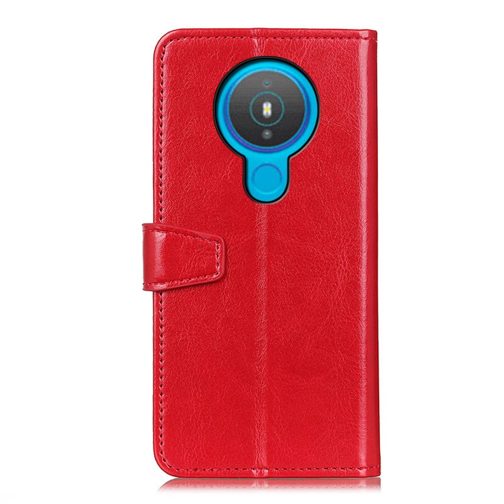 Wallet Design Full Protection Leather Phone Stand Cover Case for Nokia 1.4 - Red-3