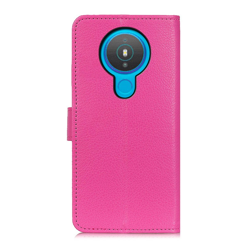 Litchi Skin Cell Phone Leather Wallet Case for Nokia 1.4 - Rose-3