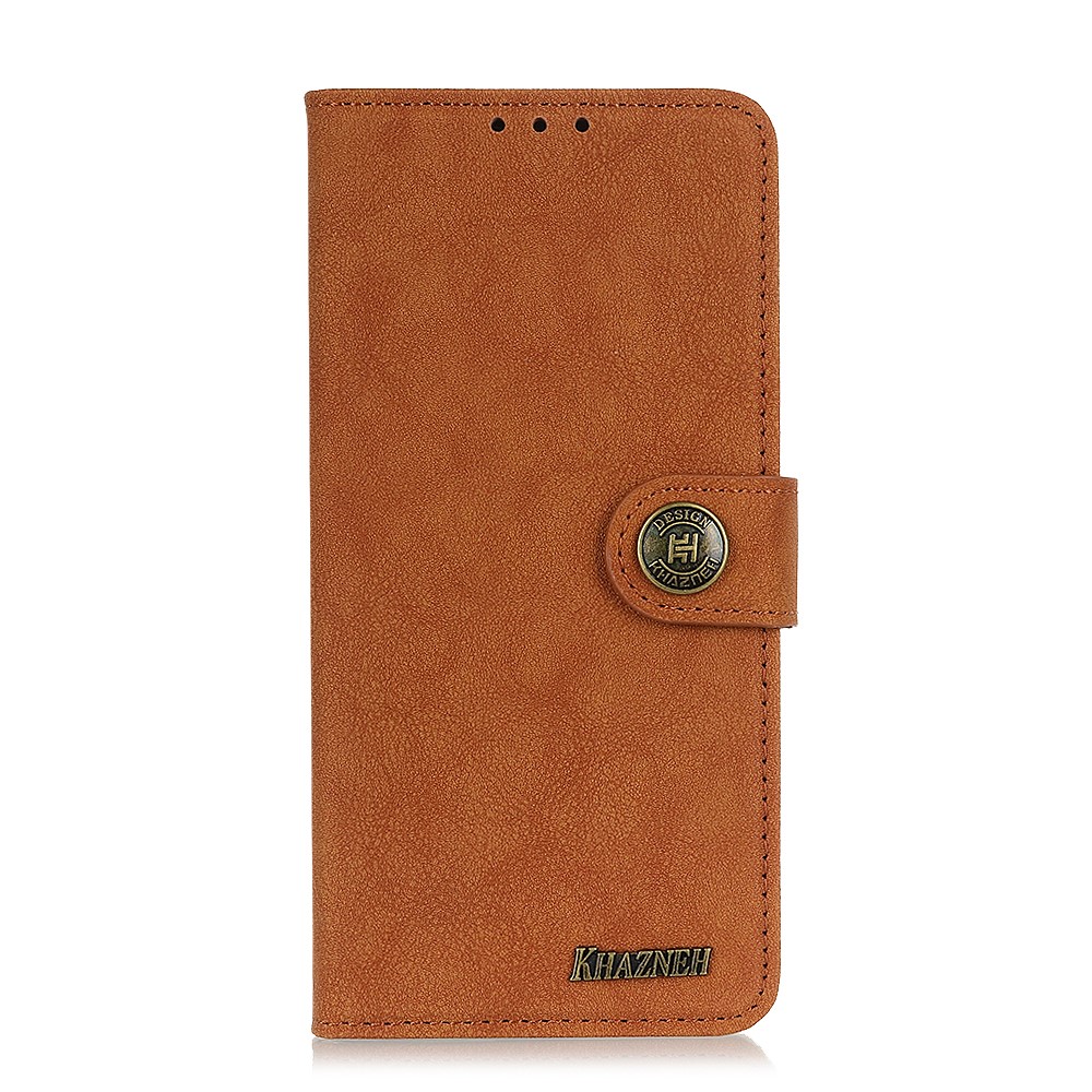 KHAZNEH Vintage Style Wallet Leather Stand Case for Nokia 1.4 - Brown-2