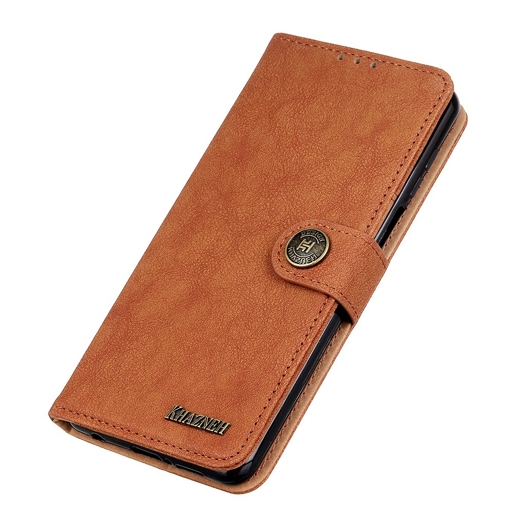 KHAZNEH Vintage Style Wallet Leather Stand Case for Nokia 1.4 - Brown-4