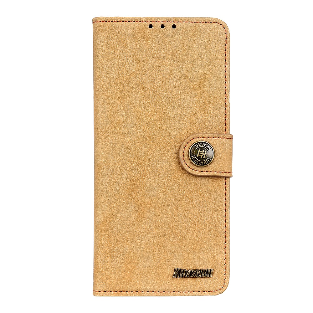 KHAZNEH Vintage Style Wallet Leather Stand Case for Nokia 1.4 - Khaki-2