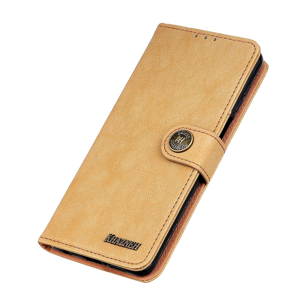 KHAZNEH Vintage Style Wallet Leather Stand Case for Nokia 1.4 - Khaki-7