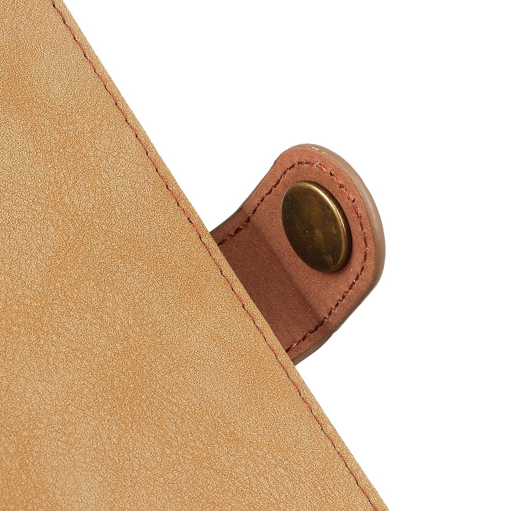 KHAZNEH Vintage Style Wallet Leather Stand Case for Nokia 1.4 - Khaki-8