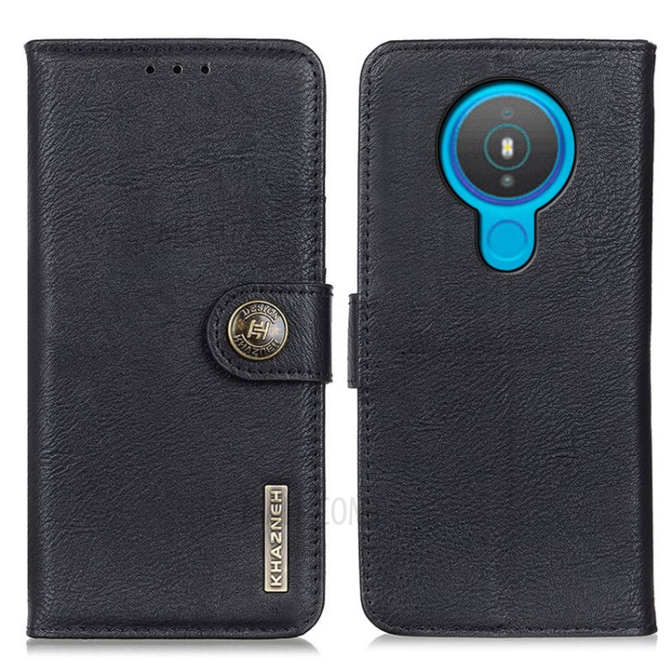 KHAZNEH Leather Wallet Stand Case for Nokia 1.4 - Black-1