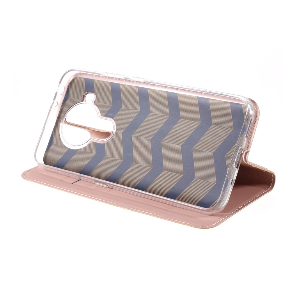 Auto-absorbed PU Leather Card Holder Phone Shell Cover Case Stand for Nokia 5.4 - Rose Gold-6
