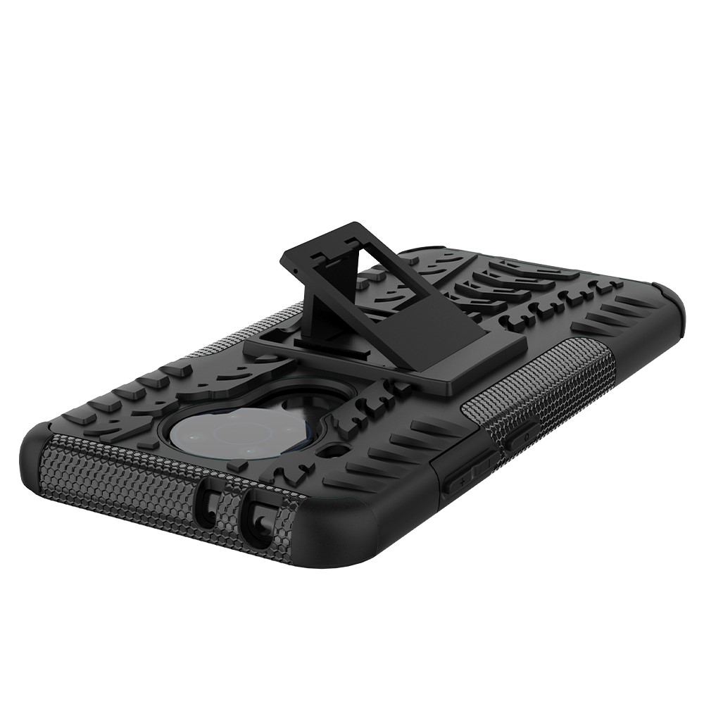 Cool Tyre Surface Design PC + TPU Hybrid Phone Case Cover with Kickstand for Nokia 5.4 - Black-6