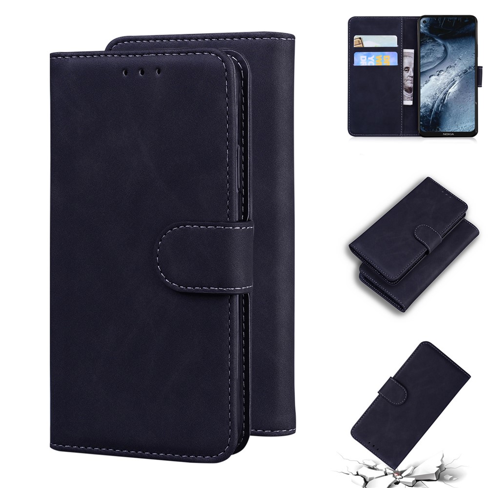 Wallet Stand Full Protection Flip Leather Phone Case for Nokia 7.3 - Black-10