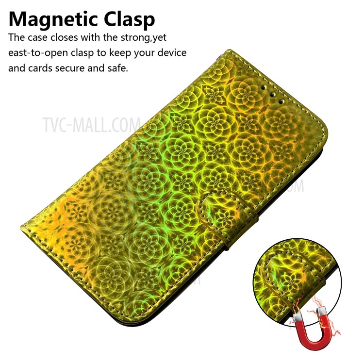 Flower Pattern Leather Stand Wallet Cover Case for Nokia 5.4 - Green-6